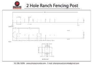 2 Hole Ranch Fencing Post