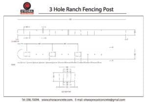 3 Hole Ranch Fencing Post