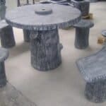 Bench and table