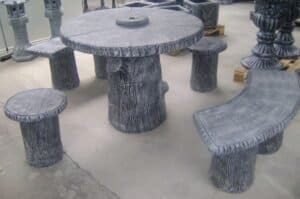 Bench and table