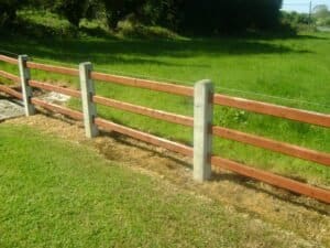 Concrete posts for timber rails